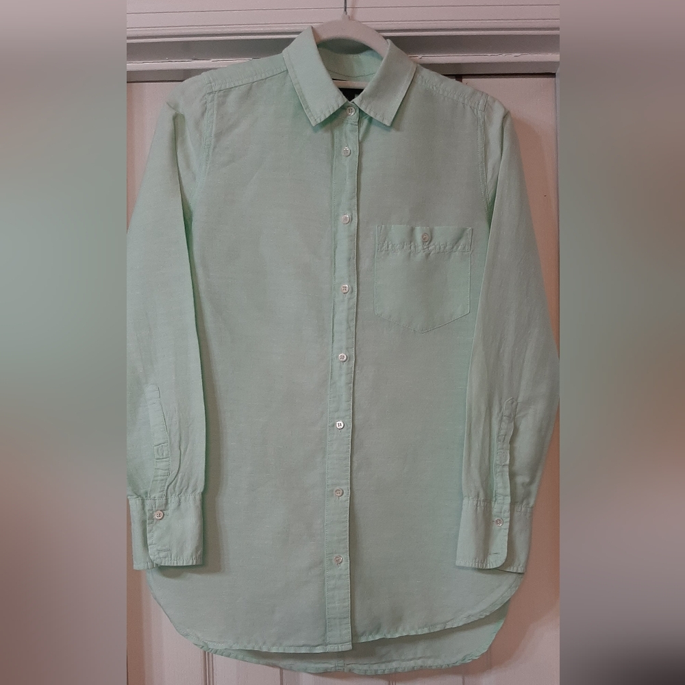 J.Crew green button down